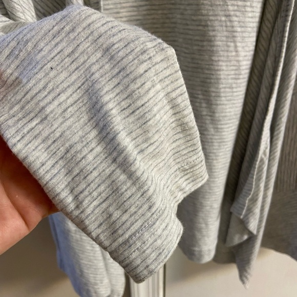 J Jill Pure Jill cascading cardigan  striped heather grey pima cotton XS/S - Picture 7 of 8